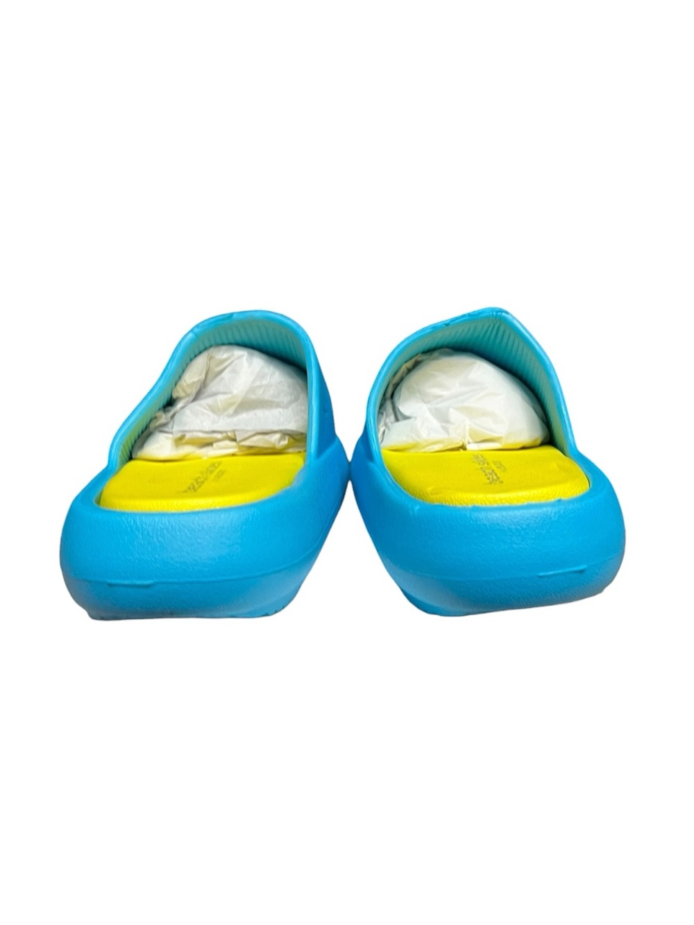 🌻NEW J/Slides Squish Beach Slides Turquoise Yellow Cushioned Sandals Women's 7 - Picture 5 of 12